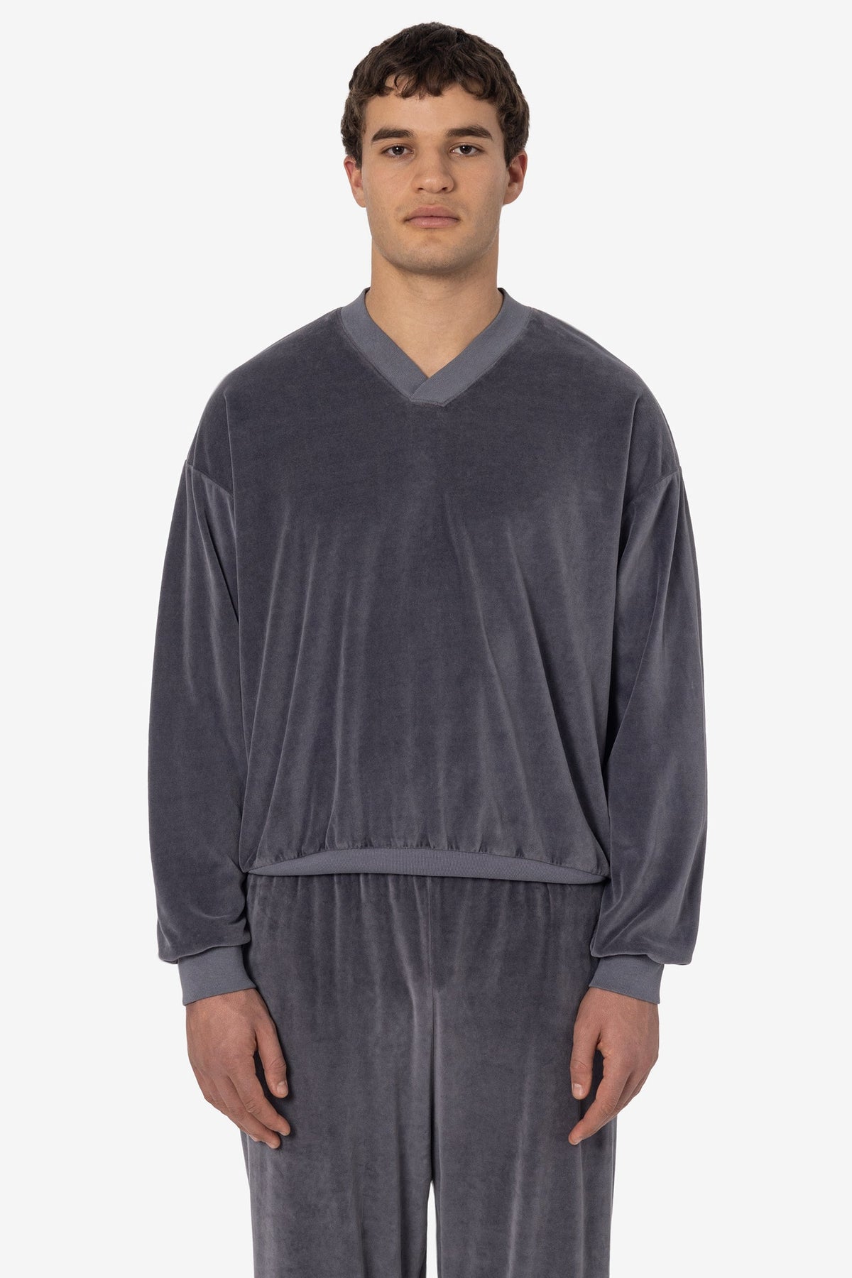 VLR56GD - Garment Dye Velour V-neck Sweatshirt