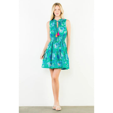 SLEEVELESS FLORAL PATTERN DRESS