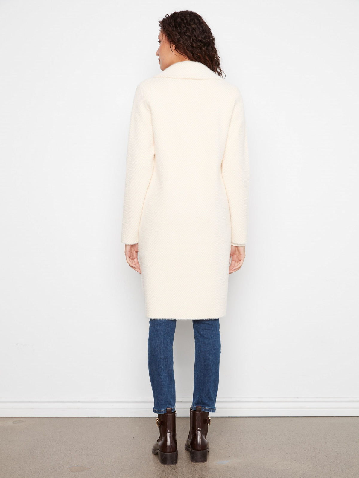 Long Knit Coatigan - Ecru