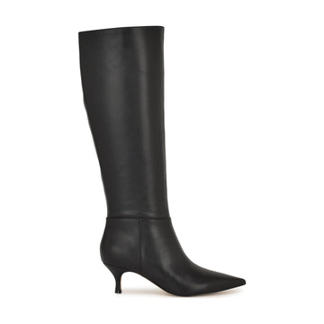 Somas Kitten Heel Knee High Leather Boots