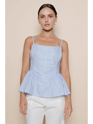 OPEN TIE BACK PEPLUM TANK TOP