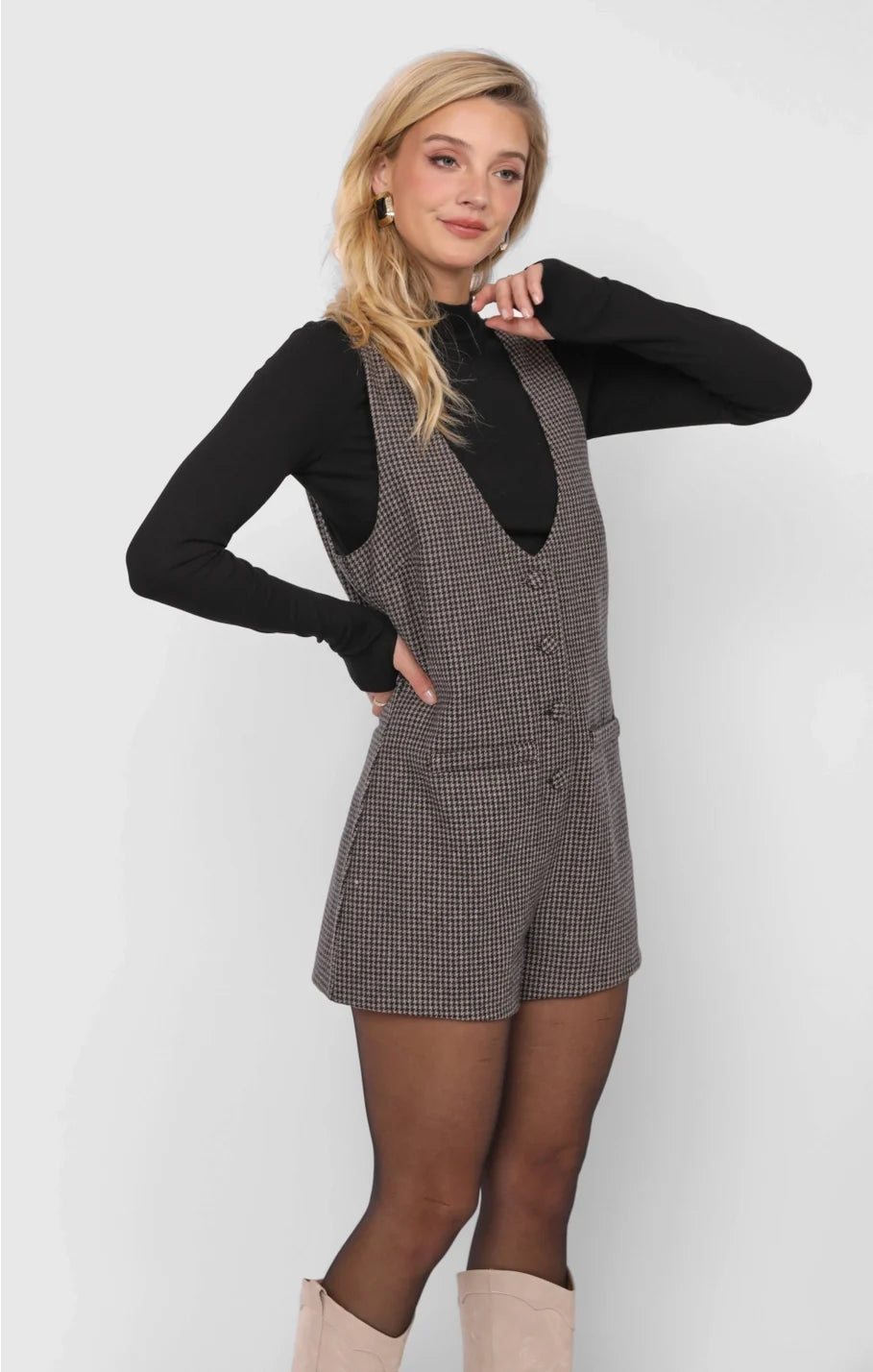 OUTTA HERE OFFICER BUTTONS ROMPER