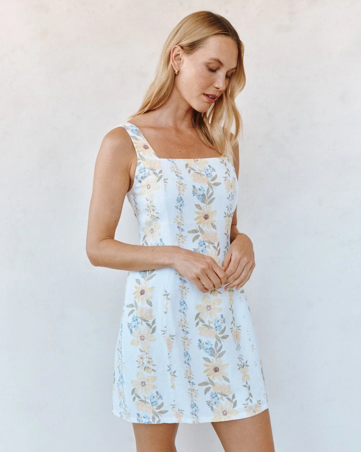FITTED SMOCKED BACK MINI DRESS