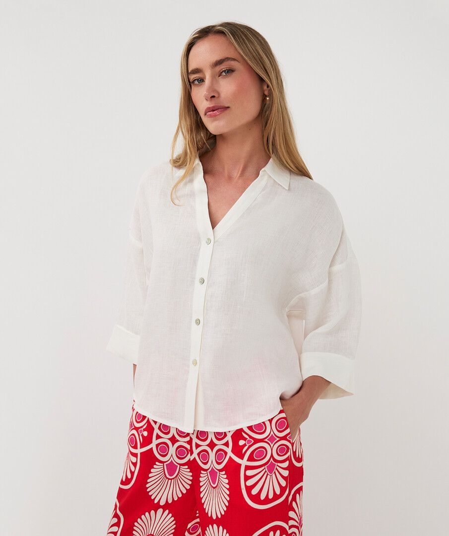 BLOUSE TURN UP LINEN