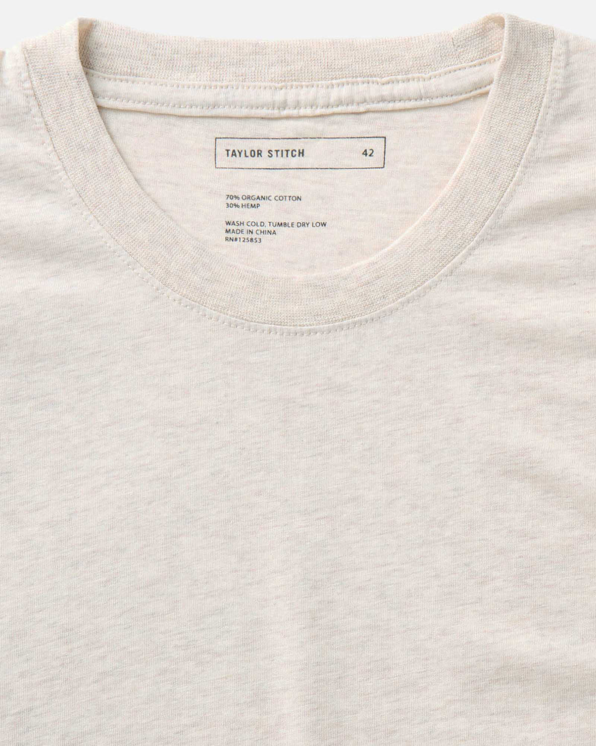 The Cotton Hemp Tee in Heather Oat