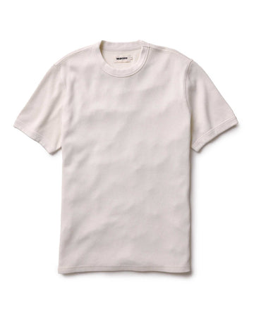 The Organic Cotton Short Sleeve Crew in Vintage White Waffle