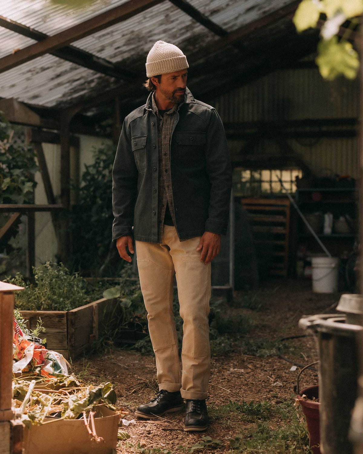 The Shop Shirt in Navy Chipped Canvas