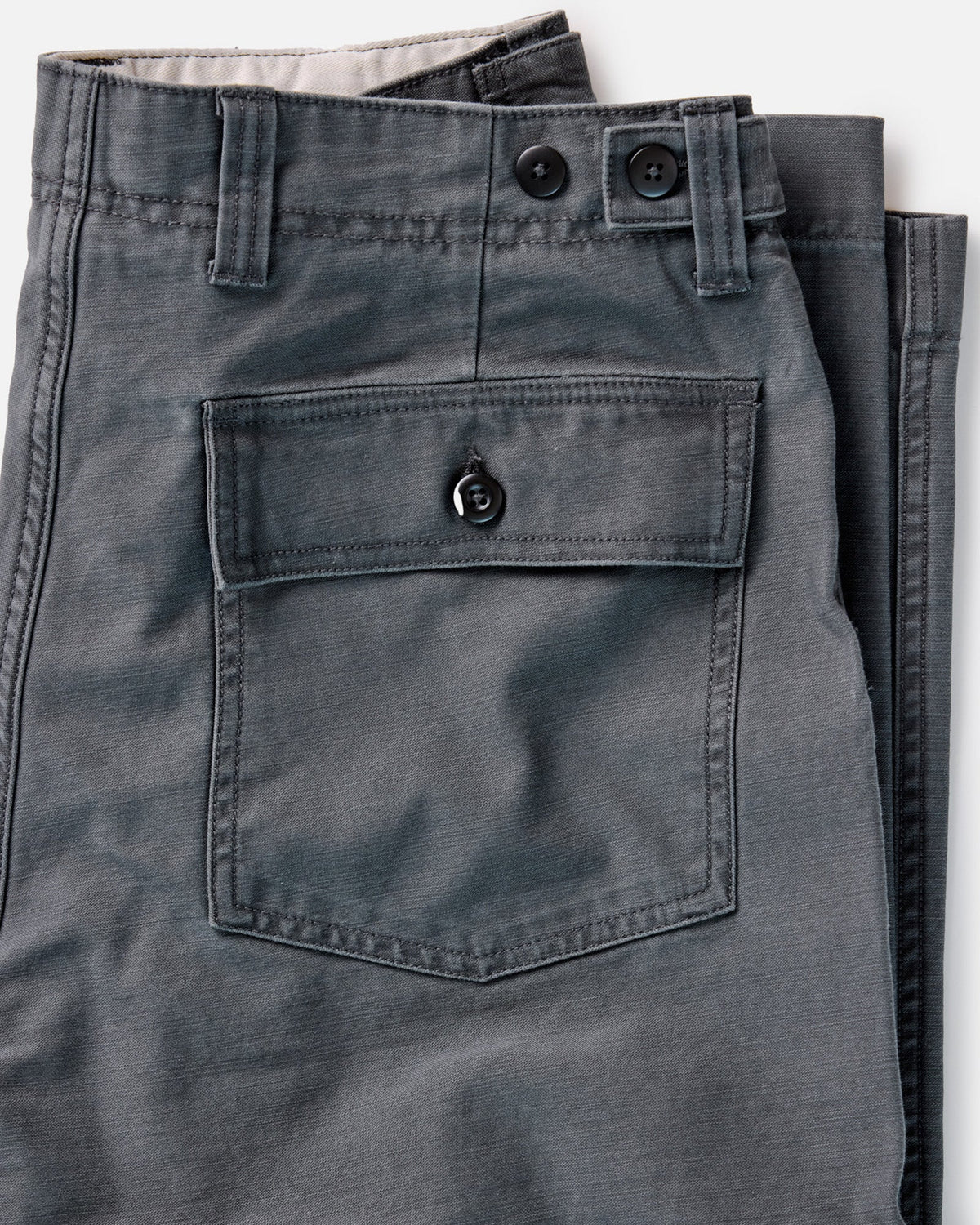 The Surplus Pant in Faded Black Reverse Sateen
