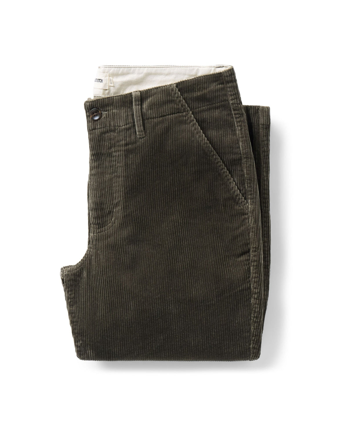 The Carnegie Pant in Smoked Olive Corduroy