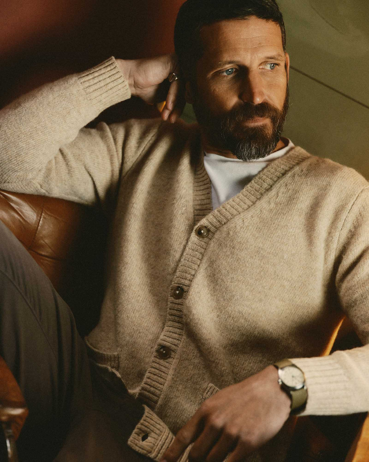 The Eastmoor Cardigan in Oatmeal Wool