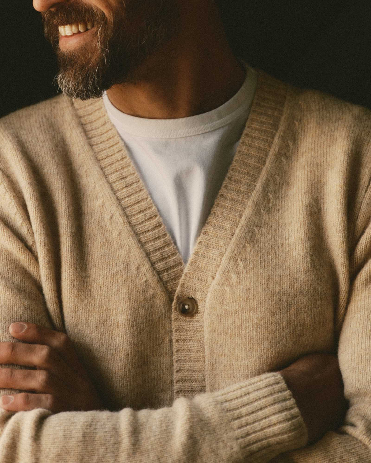 The Eastmoor Cardigan in Oatmeal Wool