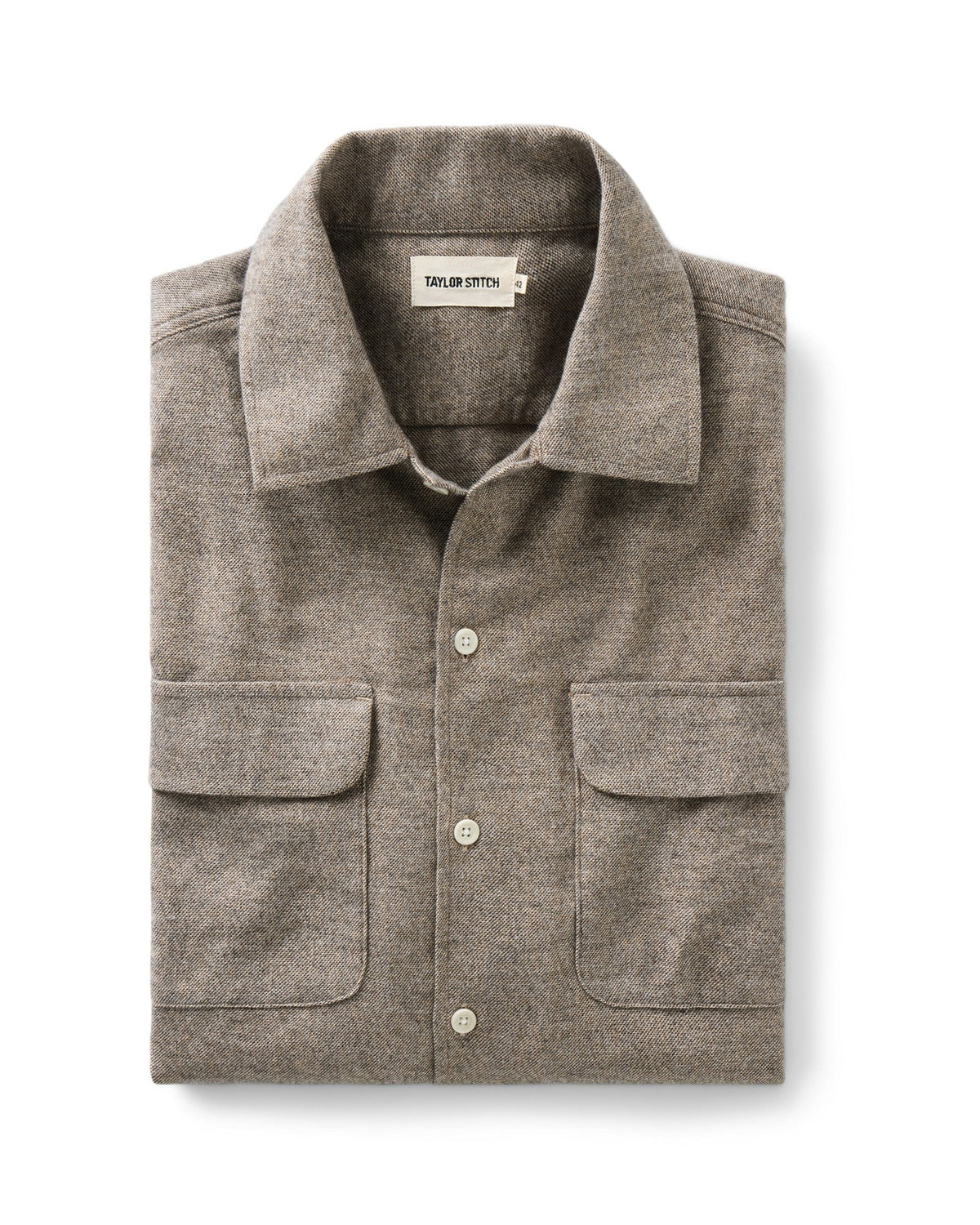 The Shore Shirt in Driftwood Portuguese Mouline Flannel