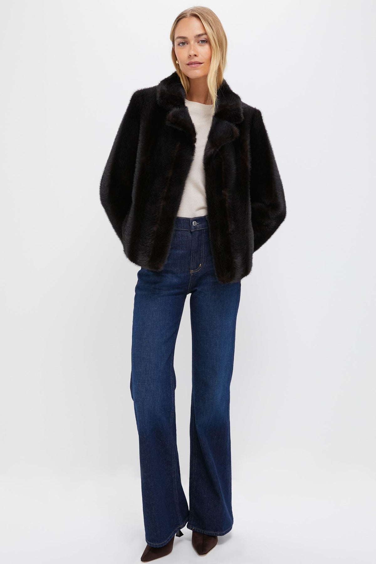 Brown Fur Cropped Carmella Coat