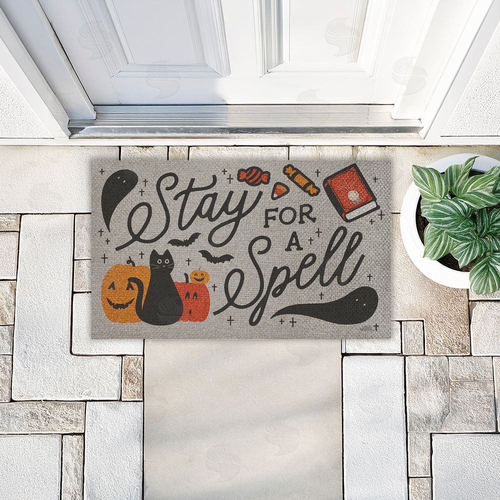 Laura Marshall | Stay for a Spell Spooky Welcome Faux Sisal Door Mat