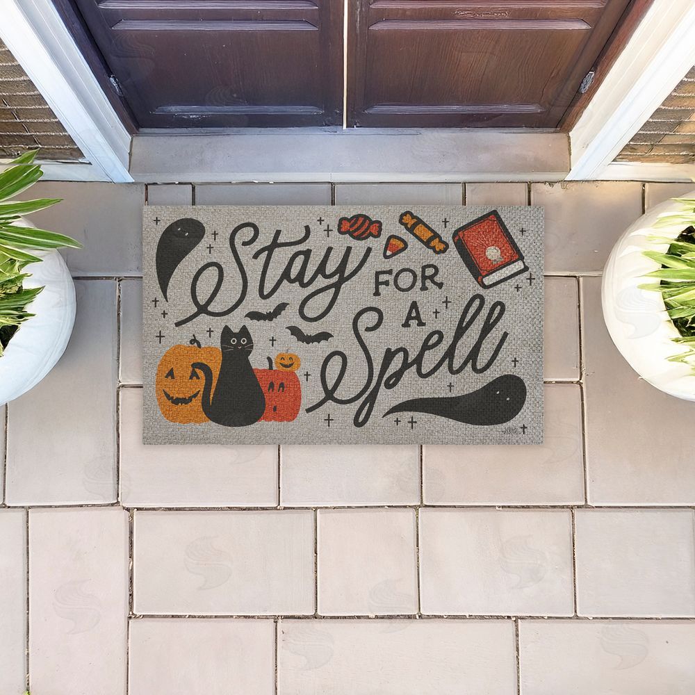 Laura Marshall | Stay for a Spell Spooky Welcome Faux Sisal Door Mat