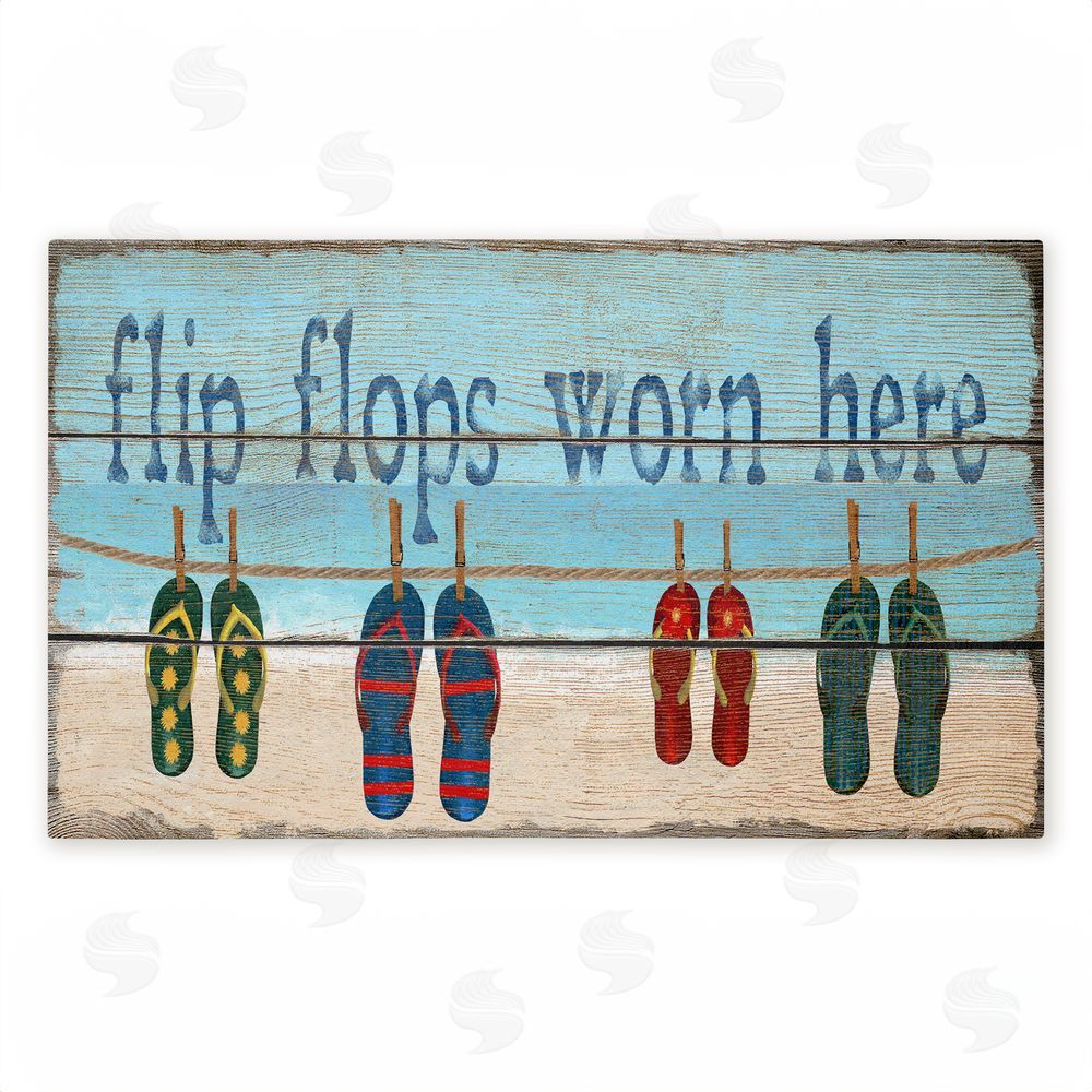 Gail Fraser | Flip Flops Worn Here Beach Greeting Non-Woven Door Mat