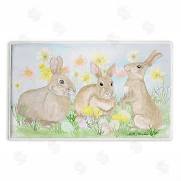 Lee Ann Sanders | Easter Bunnies in Grass Plush Bath Mat