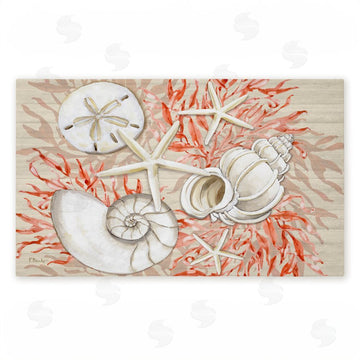 Paul Brent | Coral & White Shells Non-Woven Door Mat