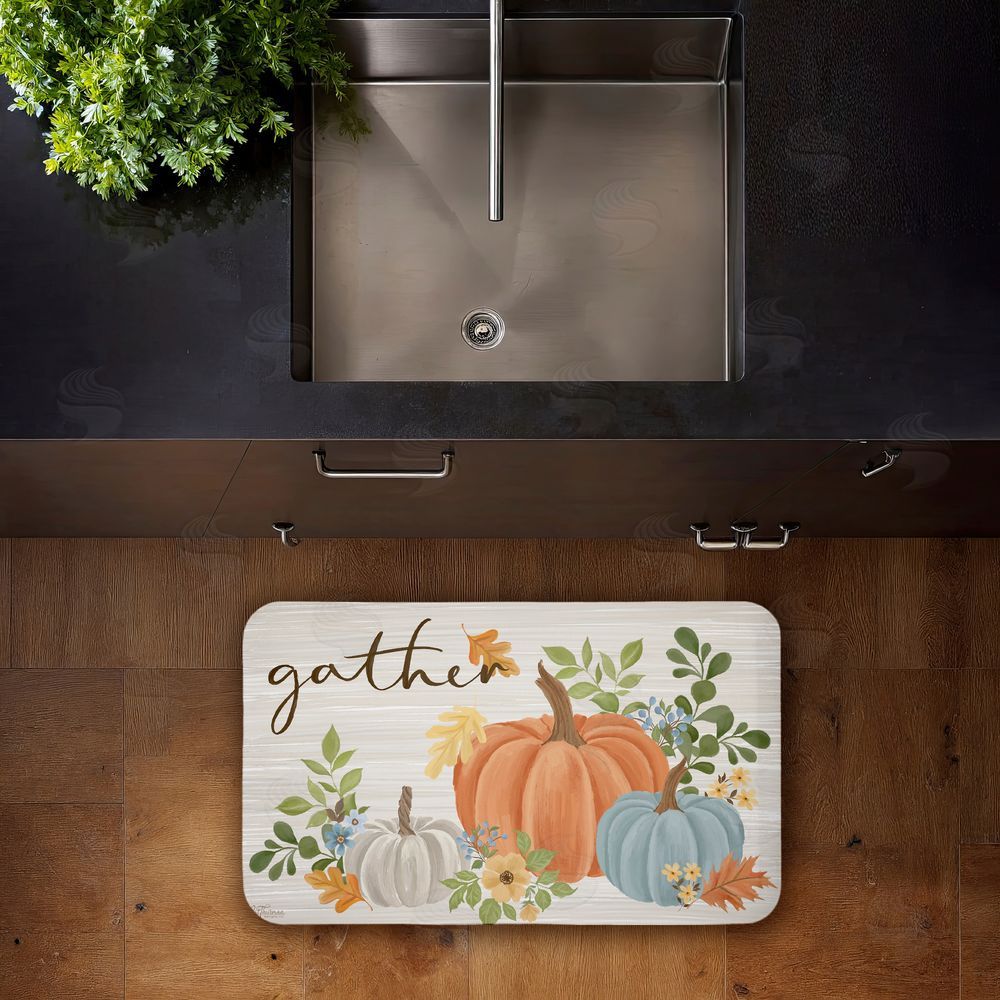 Cat Thurman Designs | Gather Welcome Autumn Pumpkins Anti-Fatigue Mat