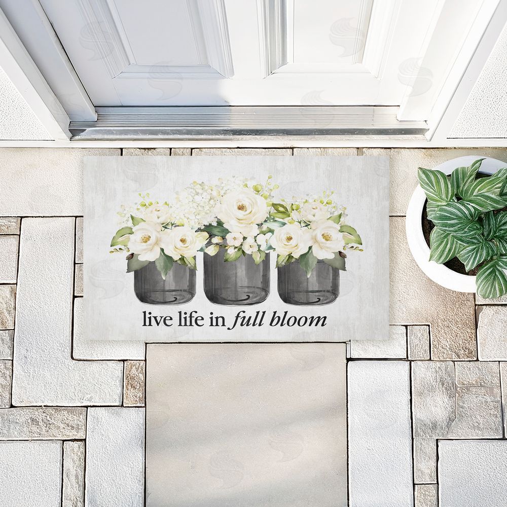 Lettered and Lined | Life In Full Bloom Flowers Non-Woven Door Mat