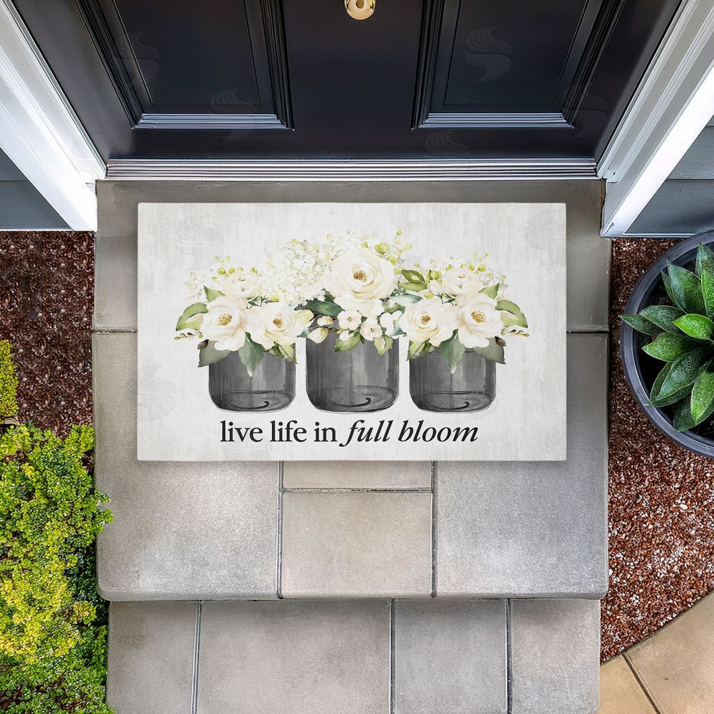 Lettered and Lined | Life In Full Bloom Flowers Non-Woven Door Mat