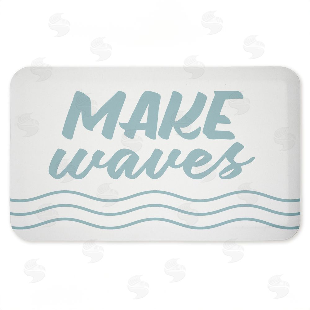 Lettered and Lined | Make Waves Aqua Blue Anti-Fatigue Mat