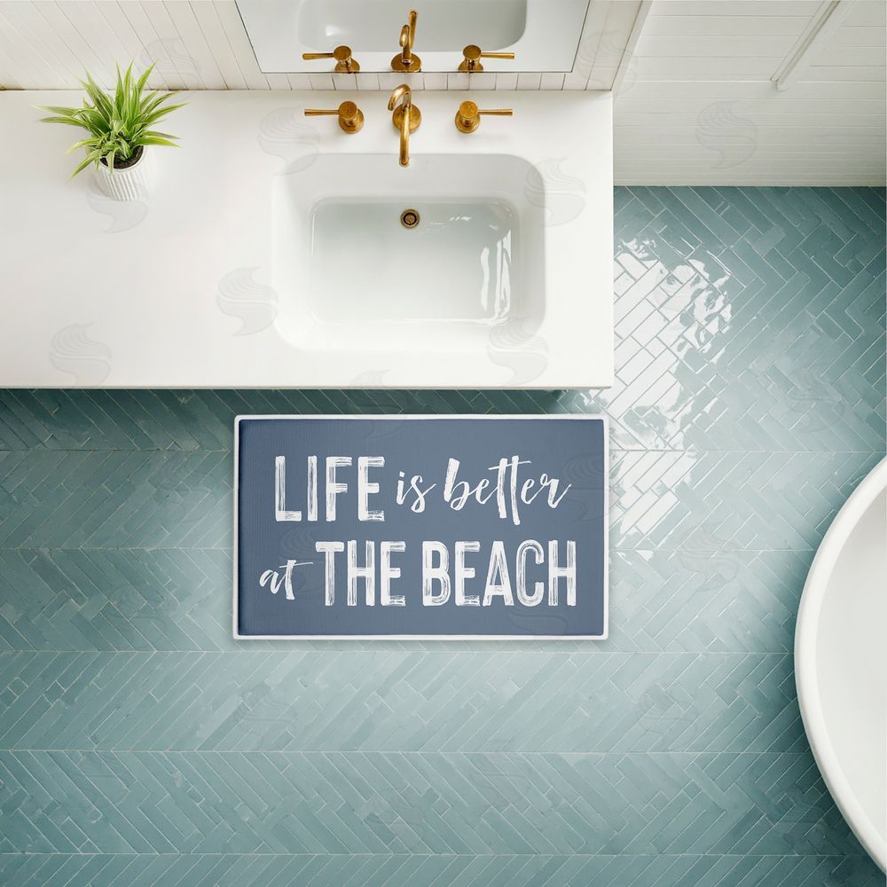 Lettered and Lined | Better At Beach Sentiment Plush Bath Mat