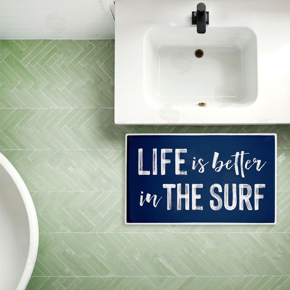 Lettered and Lined | Better In The Surf Sentiment Plush Bath Mat