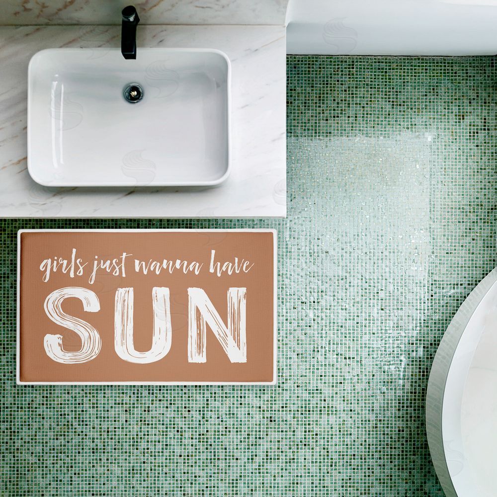 Lettered and Lined | Girls Just Wanna Have Sun Plush Bath Mat