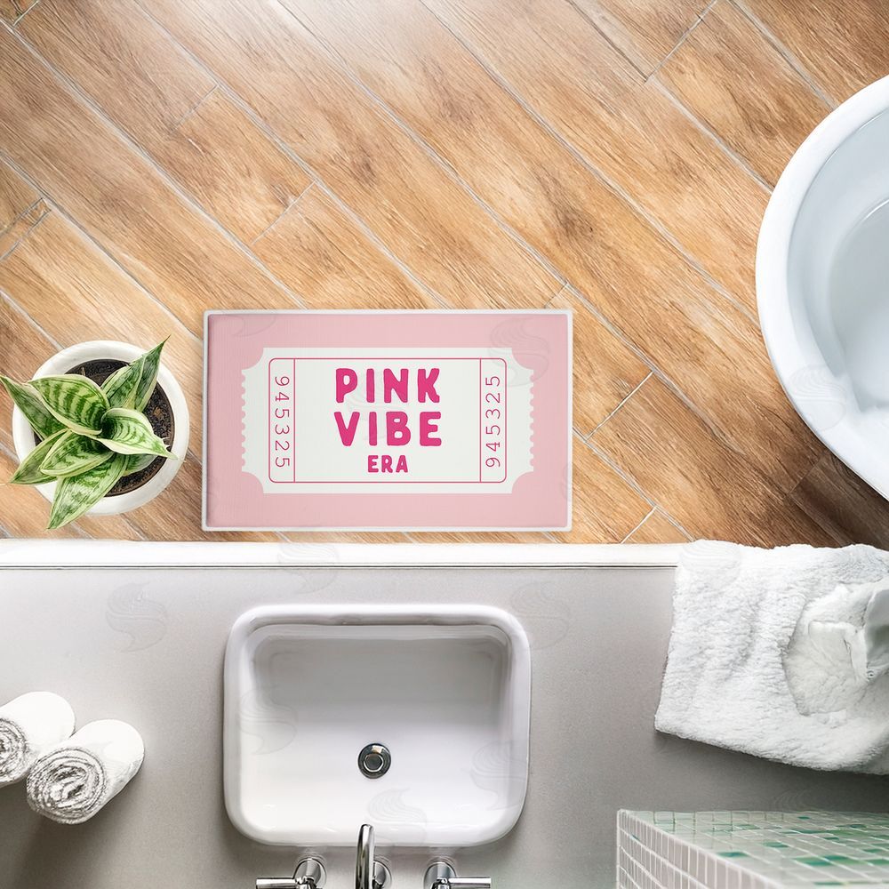 Lettered and Lined | Pink Vibe Era Ticket Plush Bath Mat