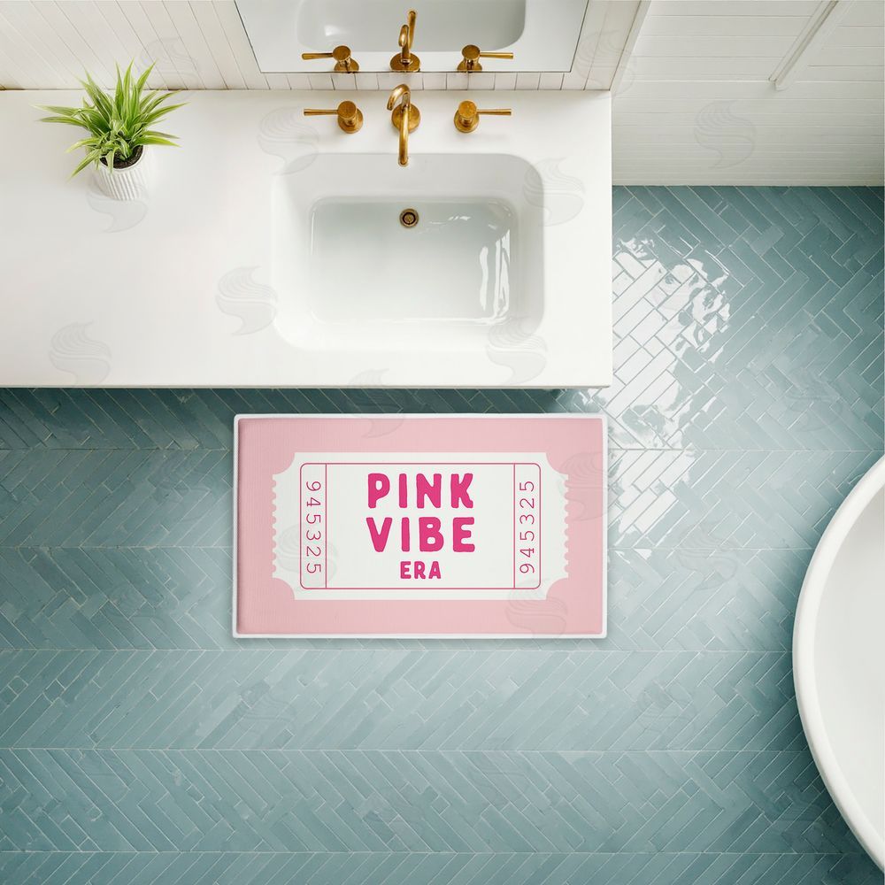 Lettered and Lined | Pink Vibe Era Ticket Plush Bath Mat
