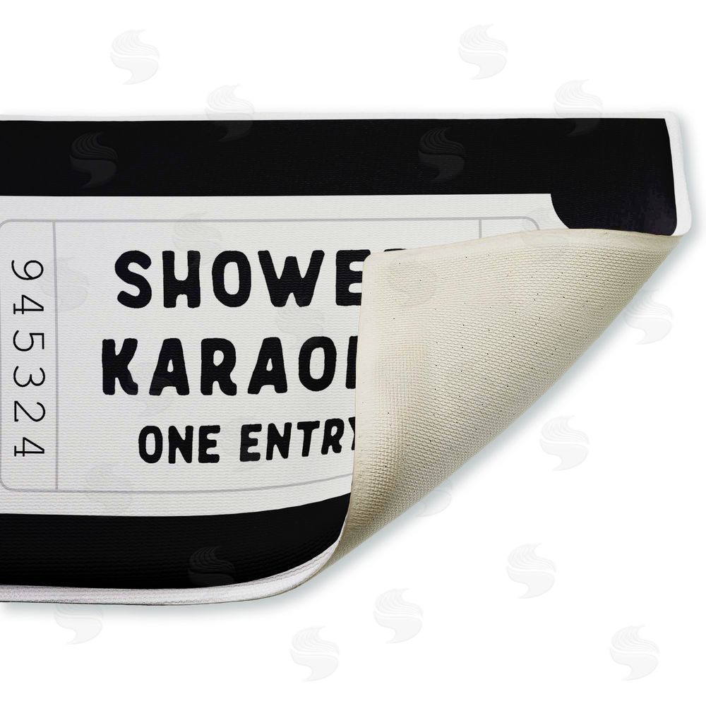 Lettered and Lined | Shower Karaoke Black Plush Bath Mat