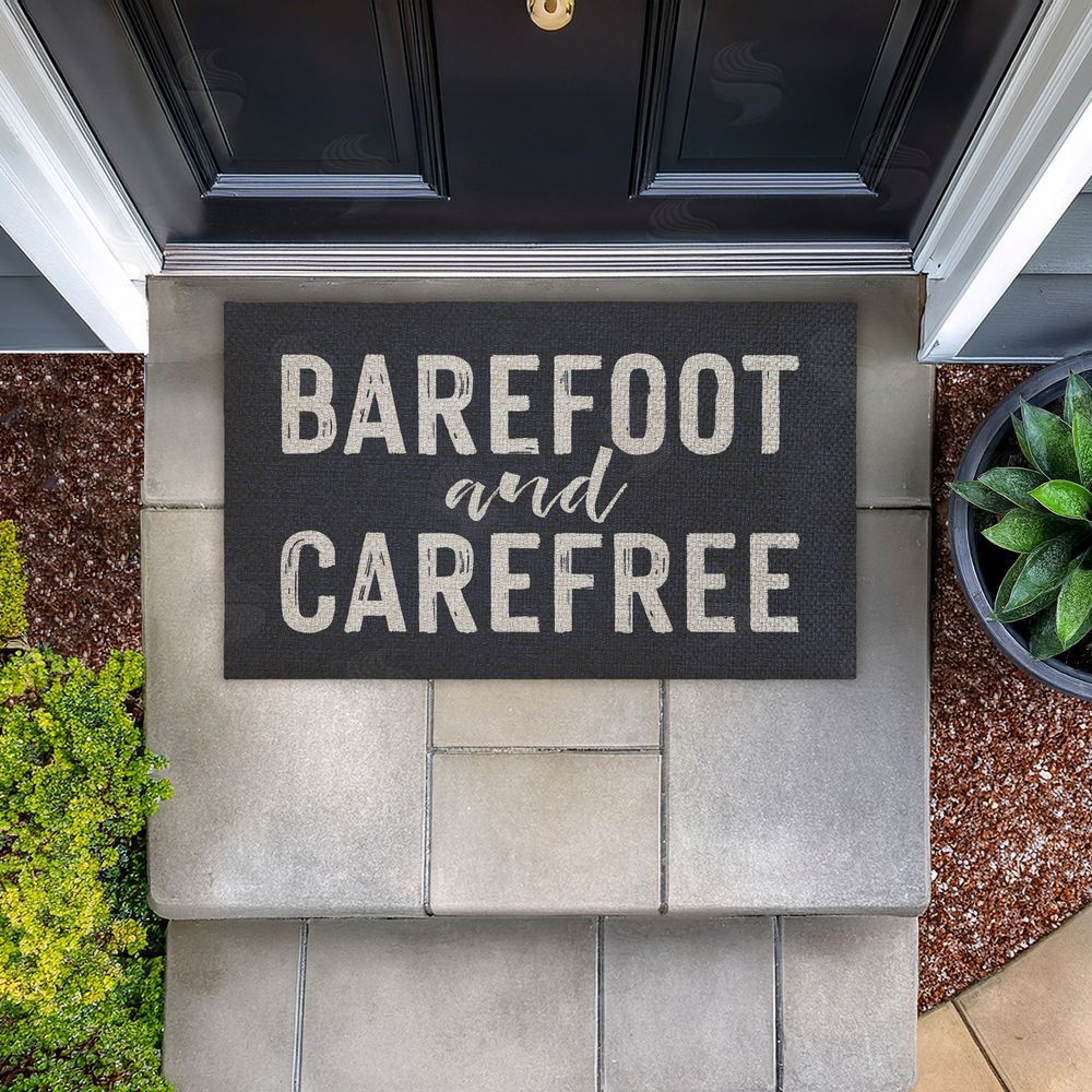 Lettered and Lined | Barefoot & Carefree Summertime Faux Sisal Door Mat