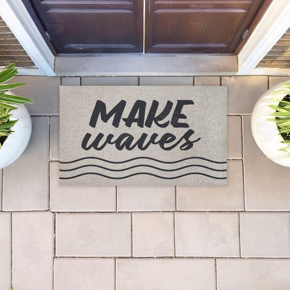 Lettered and Lined | Make Waves Navy Blue Faux Sisal Door Mat
