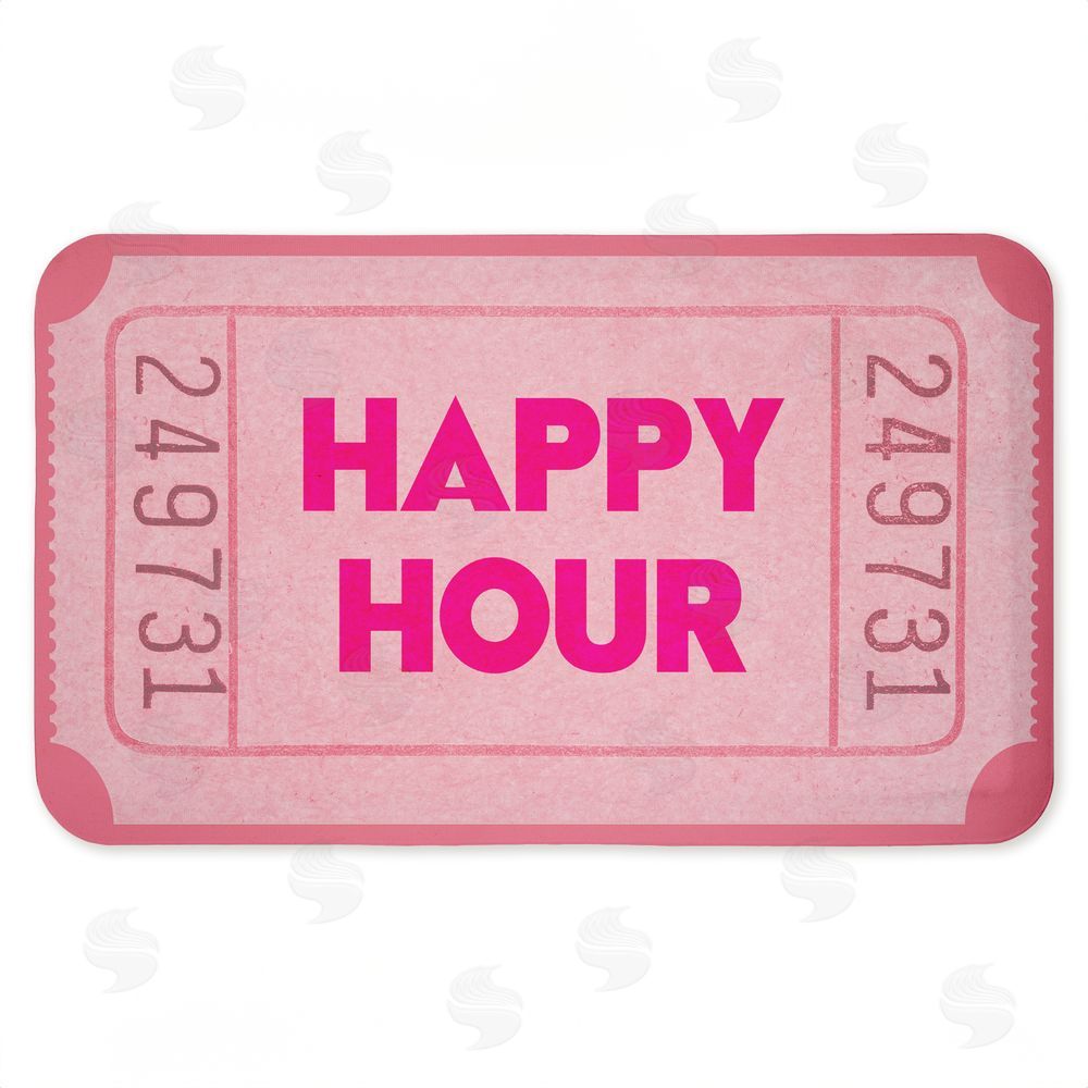Stupell Studio | Pink Happy Hour Ticket Anti-Fatigue Mat