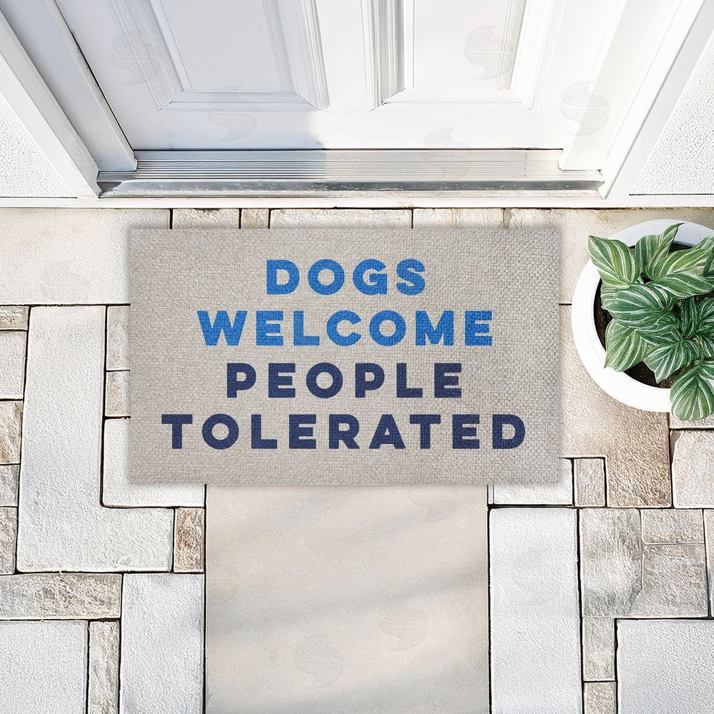 Stupell Studio | Dogs Welcome People Tolerated Faux Sisal Door Mat