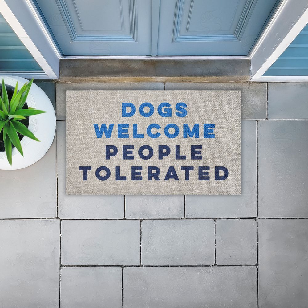Stupell Studio | Dogs Welcome People Tolerated Faux Sisal Door Mat