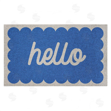 Stupell Studio | Hello Blue Greeting Faux Sisal Door Mat
