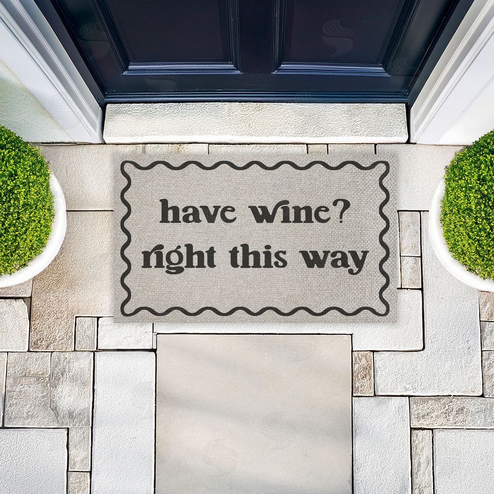 Stupell Studio | Have Wine Right This Way Faux Sisal Door Mat