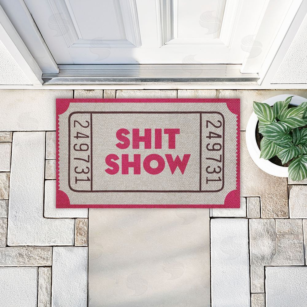 Stupell Studio | Sh*t Show Ticket Stub Faux Sisal Door Mat
