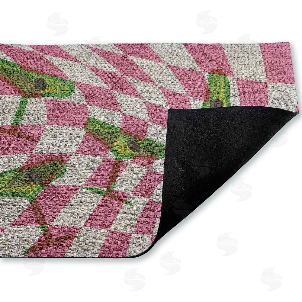 Stupell Studio | Bright Retro Cocktail Glasses Faux Sisal Door Mat