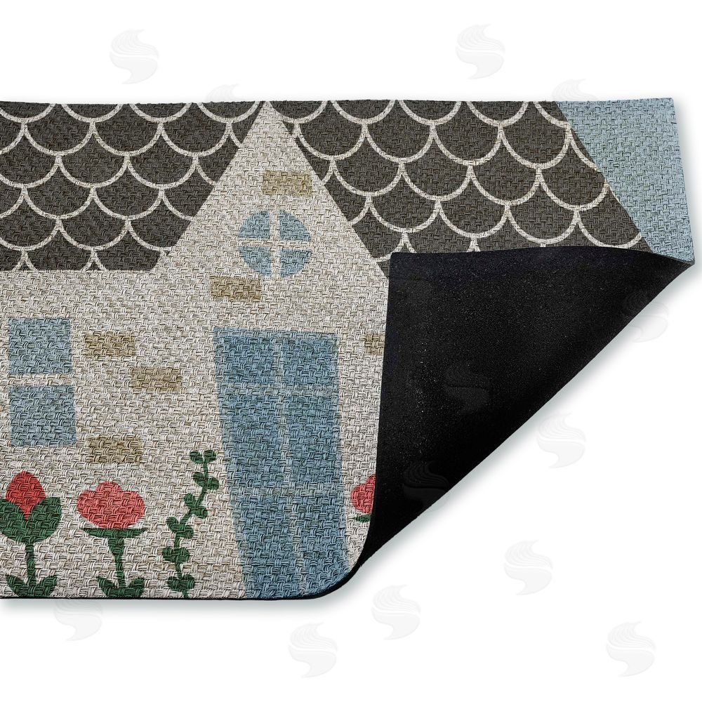 Stupell Studio | Quaint Cottage Garden Faux Sisal Door Mat