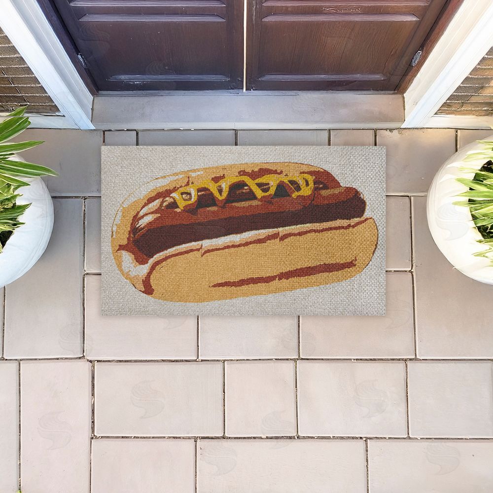 Stupell Studio | Kitchen Pop Style Hotdog Faux Sisal Door Mat