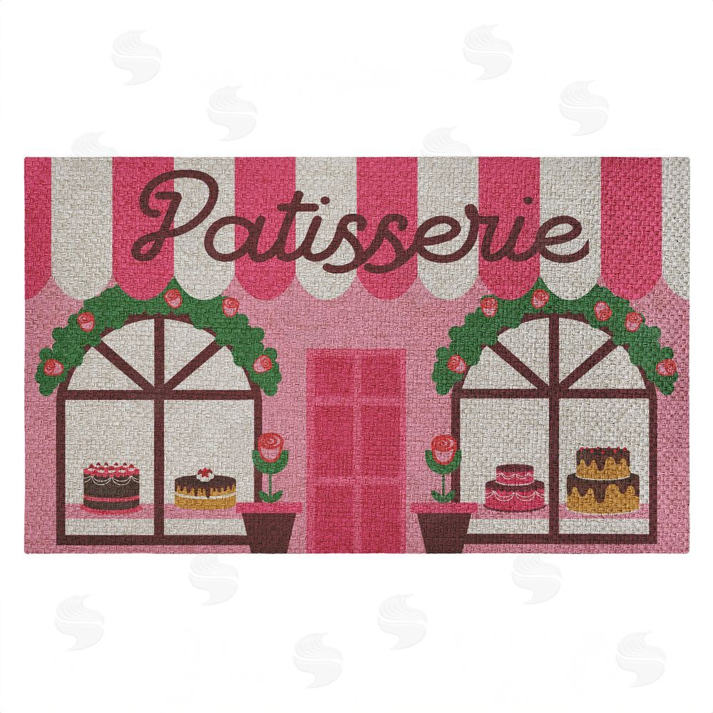 Stupell Studio | Patisserie Shop Windows Faux Sisal Door Mat