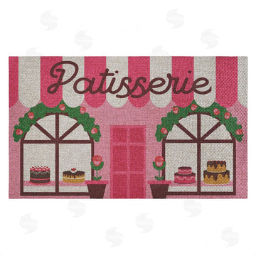 Stupell Studio | Patisserie Shop Windows Faux Sisal Door Mat