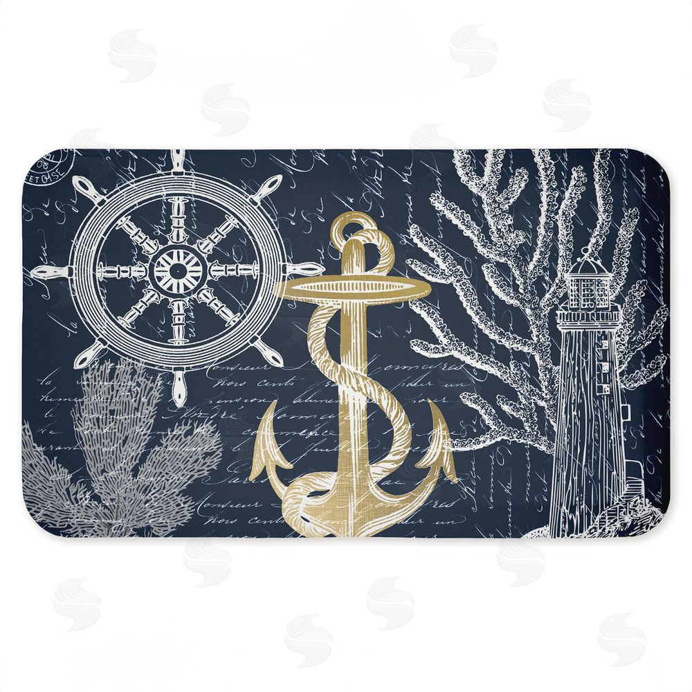 Kim Allen | Vintage Nautical Sea Letters Anti-Fatigue Mat