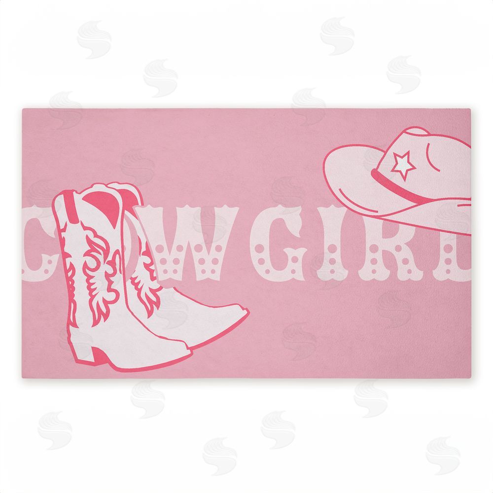 Corinne Rose Designs | Pink Feminine Dancing Cowgirl Non-Woven Door Mat
