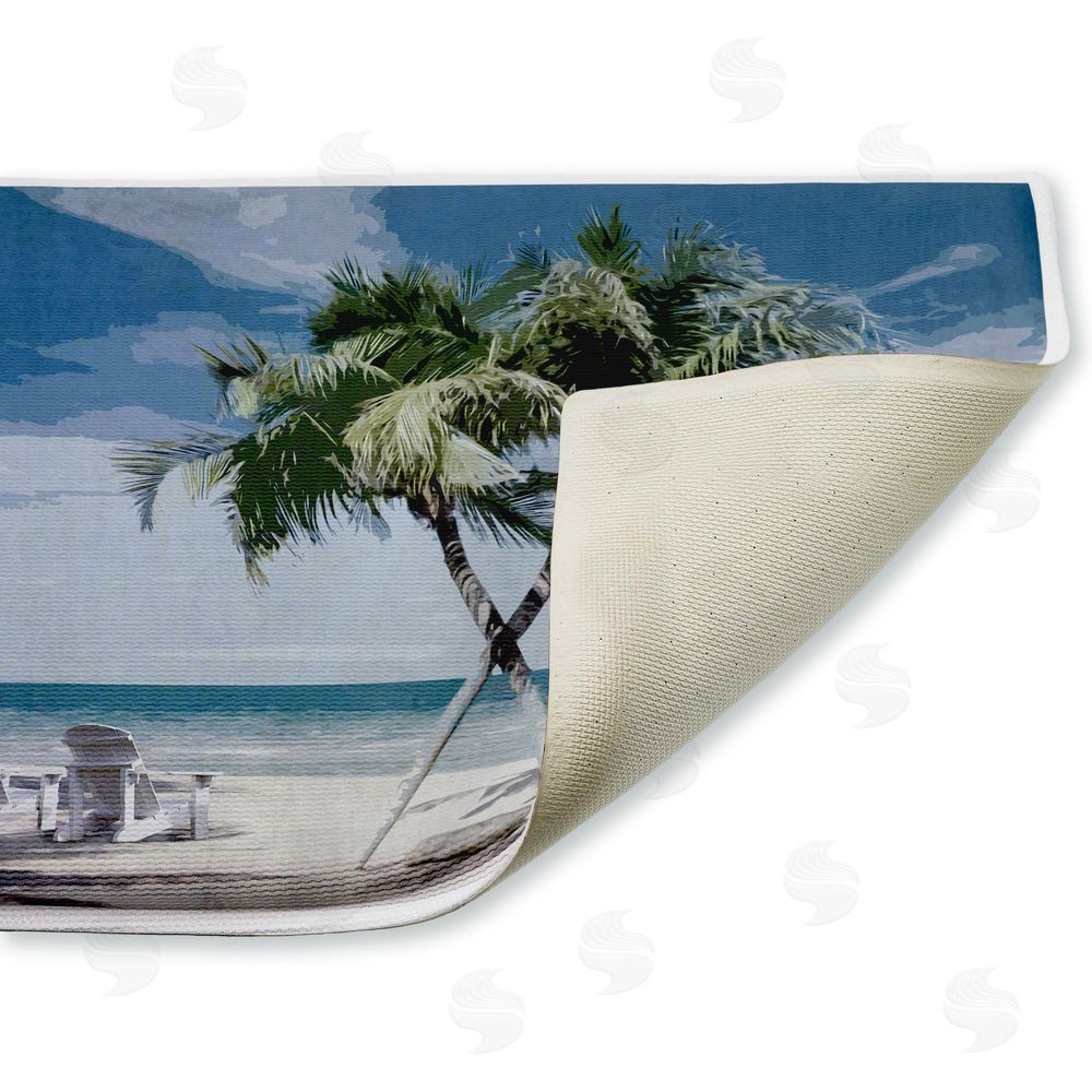 Denise Brown | X Marks The Spot Palms Plush Bath Mat