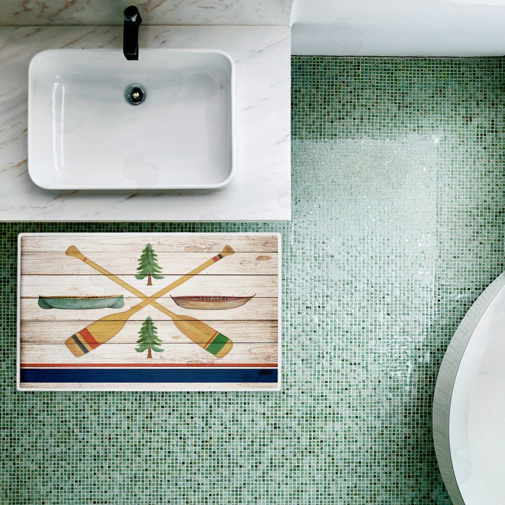 Kim Allen | Exploring Rustic Canoe Paddles Plush Bath Mat