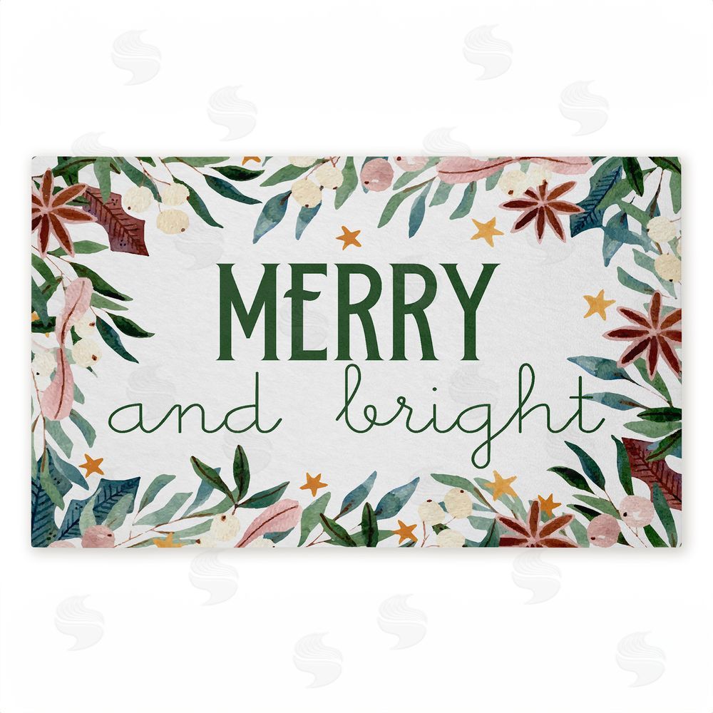 Kim Allen | Merry And Bright Seasonal Florals Non-Woven Door Mat